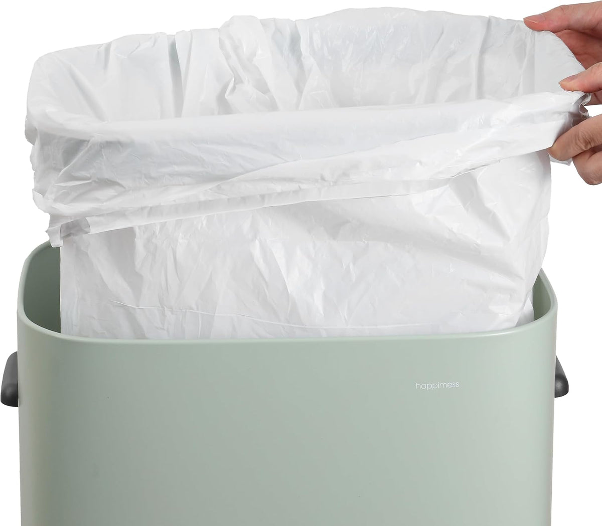 Tammi 14.5 Gal Slim Push Button Trash Can, Limestone Beige