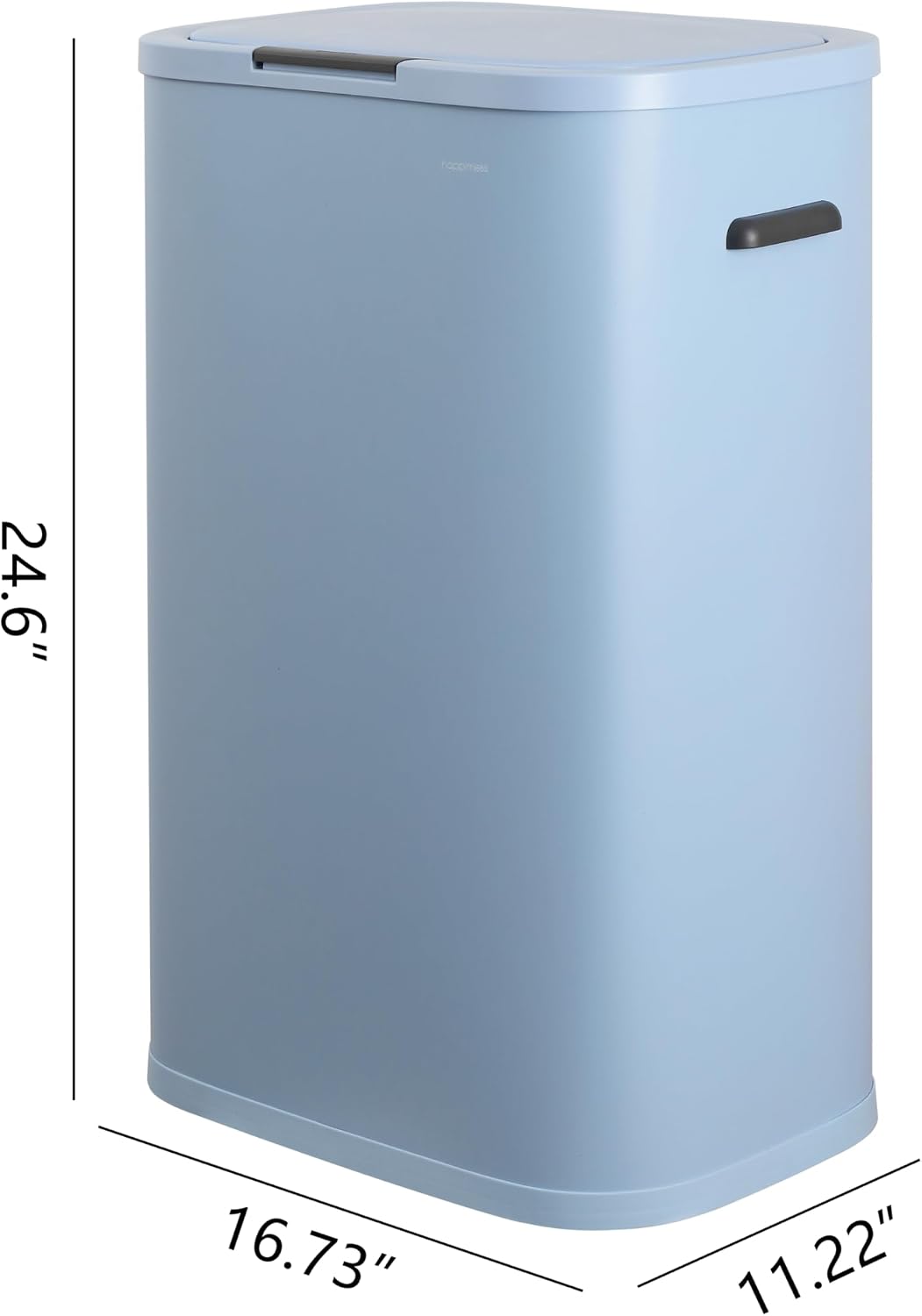 Tammi 14.5 Gal Slim Push Button Trash Can, Limestone Beige