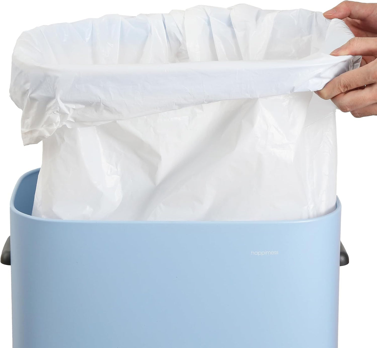 Tammi 14.5 Gal Slim Push Button Trash Can, Limestone Beige