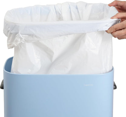 Tammi 14.5 Gal Slim Push Button Trash Can, Limestone Beige