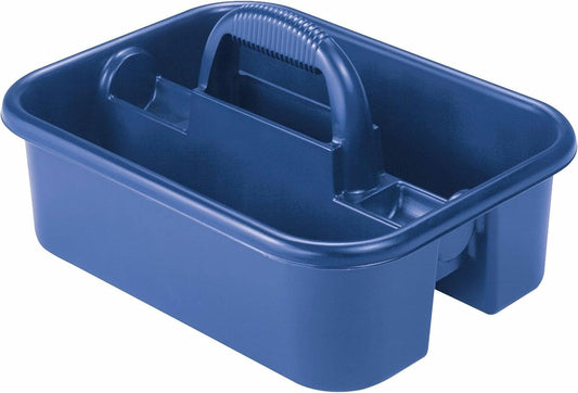 09185 Plastic Tote Tool & Supply Cleaning Caddy with Handle, (18-3/8-Inch x 13-7/8-Inch x 9-Inch), Blue (09185BLUE)