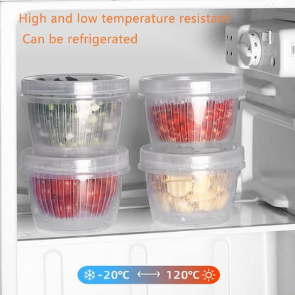 4 Pack Onion Keeper Onion Saver Storage Container 2 Layer with Strainer Odor-Free 0.5L Holder Organizer for Refrigerator Chopped Ginger Garlic Fridge Berry Blueberries Tomato Avocado Lemon