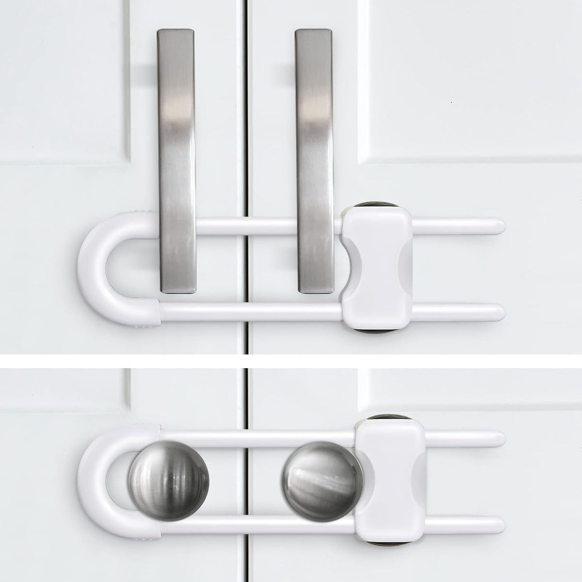 Baby Proofing Cabinets,Cabinet Locks for Babies,White,Pack of 2