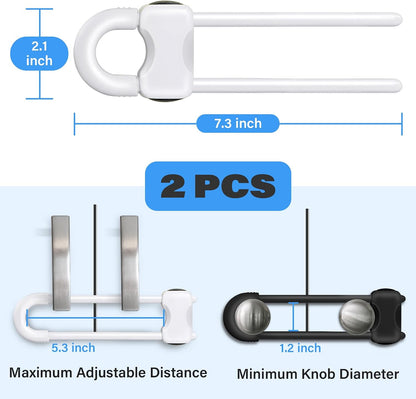 Baby Proofing Cabinets,Cabinet Locks for Babies,White,Pack of 2