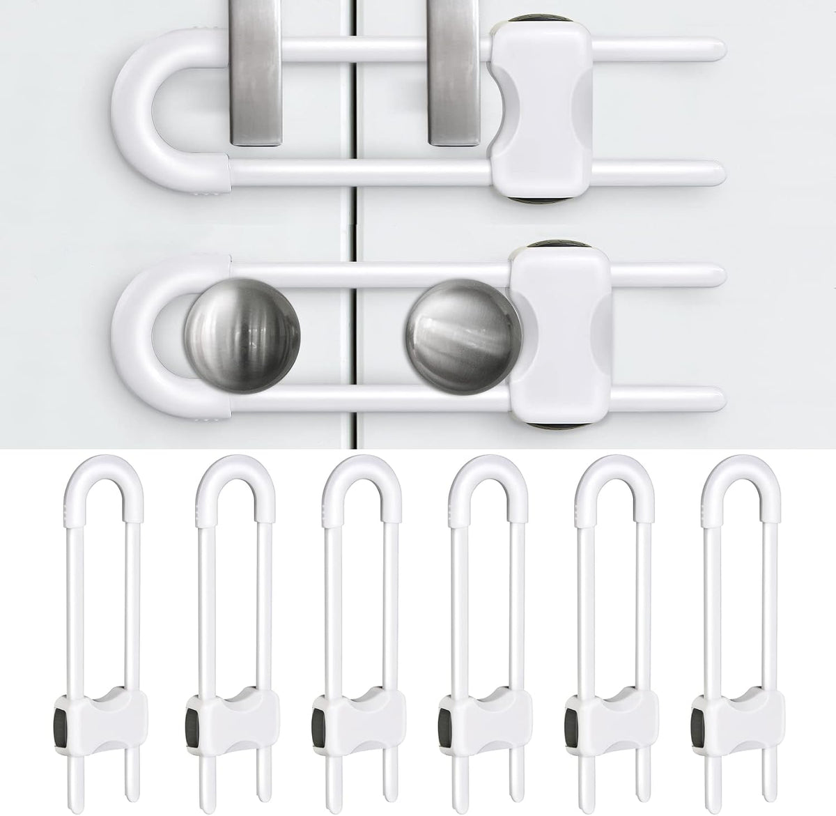Baby Proofing Cabinets,Cabinet Locks for Babies,White,Pack of 2