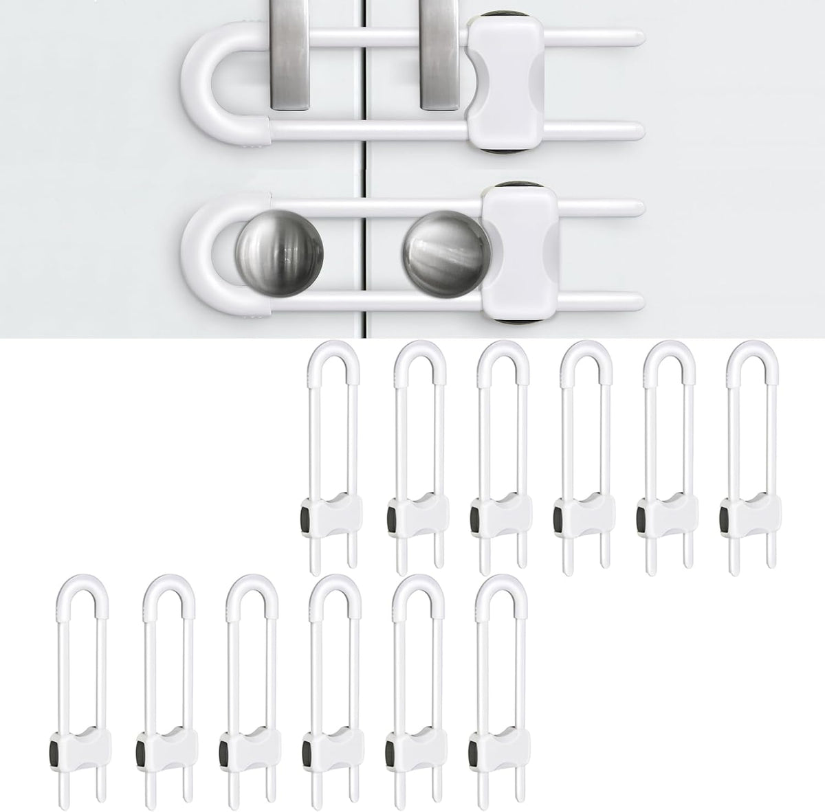 Baby Proofing Cabinets,Cabinet Locks for Babies,White,Pack of 2