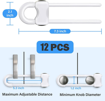 Baby Proofing Cabinets,Cabinet Locks for Babies,White,Pack of 2
