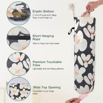 TOGETRUE Plastic Bag Holder, Lightweight Grocery Bag Holder for Plastic Bags, Wall Mount Floral Shopping Bags Dispenser Organizer for Kitchen Pantry Outdoor (Light Grey)