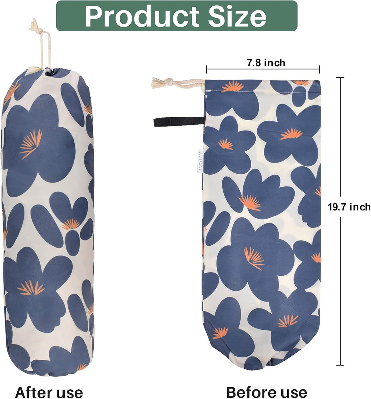 TOGETRUE Plastic Bag Holder, Lightweight Grocery Bag Holder for Plastic Bags, Wall Mount Floral Shopping Bags Dispenser Organizer for Kitchen Pantry Outdoor (Light Grey)