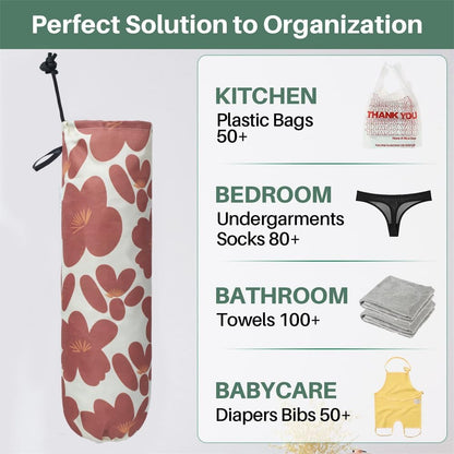 TOGETRUE Plastic Bag Holder, Lightweight Grocery Bag Holder for Plastic Bags, Wall Mount Floral Shopping Bags Dispenser Organizer for Kitchen Pantry Outdoor (Light Grey)