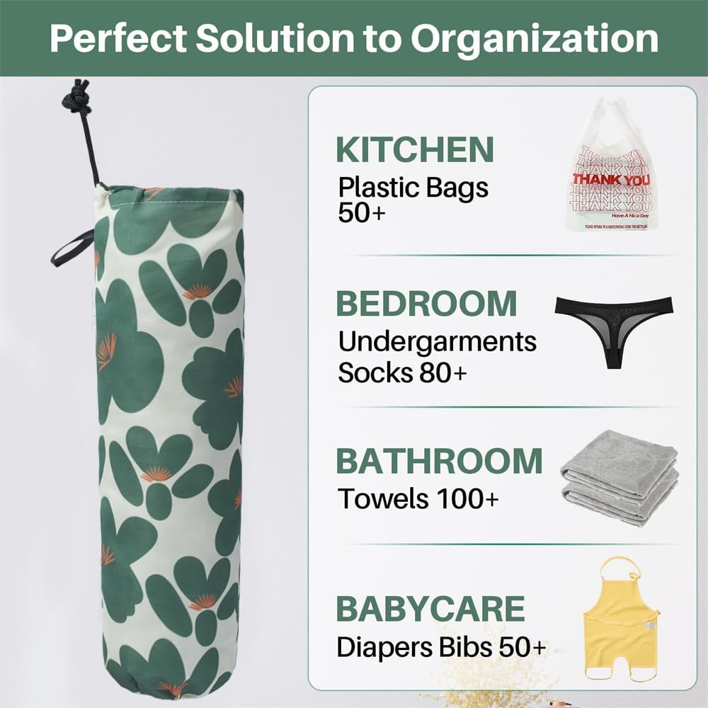 TOGETRUE Plastic Bag Holder, Lightweight Grocery Bag Holder for Plastic Bags, Wall Mount Floral Shopping Bags Dispenser Organizer for Kitchen Pantry Outdoor (Light Grey)