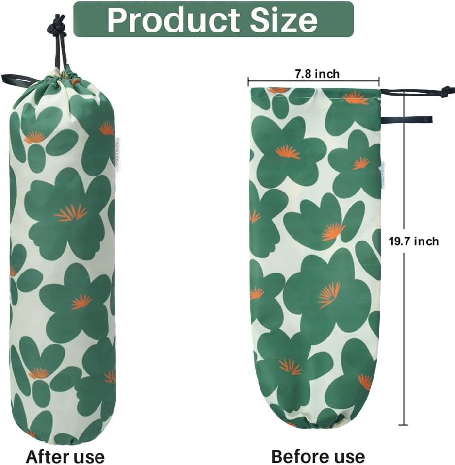 TOGETRUE Plastic Bag Holder, Lightweight Grocery Bag Holder for Plastic Bags, Wall Mount Floral Shopping Bags Dispenser Organizer for Kitchen Pantry Outdoor (Light Grey)