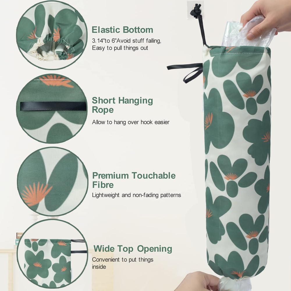 TOGETRUE Plastic Bag Holder, Lightweight Grocery Bag Holder for Plastic Bags, Wall Mount Floral Shopping Bags Dispenser Organizer for Kitchen Pantry Outdoor (Light Grey)