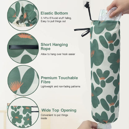 TOGETRUE Plastic Bag Holder, Lightweight Grocery Bag Holder for Plastic Bags, Wall Mount Floral Shopping Bags Dispenser Organizer for Kitchen Pantry Outdoor (Light Grey)