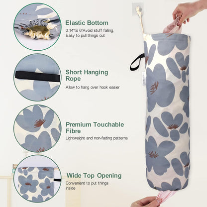 TOGETRUE Plastic Bag Holder, Lightweight Grocery Bag Holder for Plastic Bags, Wall Mount Floral Shopping Bags Dispenser Organizer for Kitchen Pantry Outdoor (Light Grey)