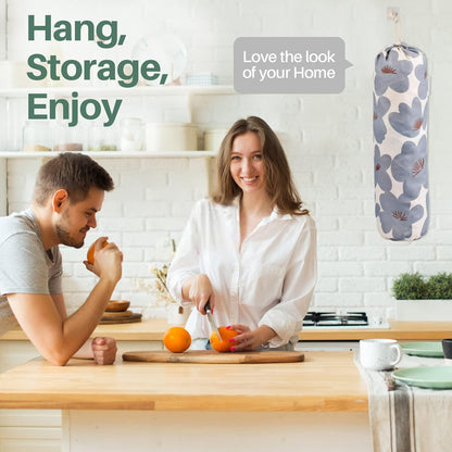 TOGETRUE Plastic Bag Holder, Lightweight Grocery Bag Holder for Plastic Bags, Wall Mount Floral Shopping Bags Dispenser Organizer for Kitchen Pantry Outdoor (Light Grey)