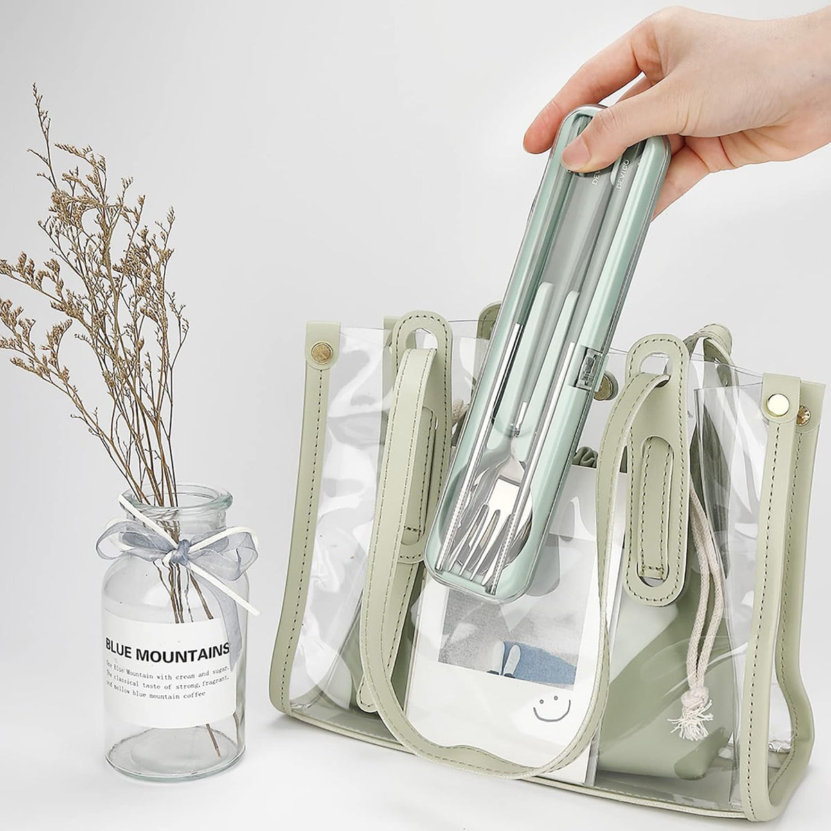 Travel Utensils with Case, 18/8 Stainless Steel Silverware for Lunch