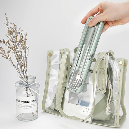 Travel Utensils with Case, 18/8 Stainless Steel Silverware for Lunch