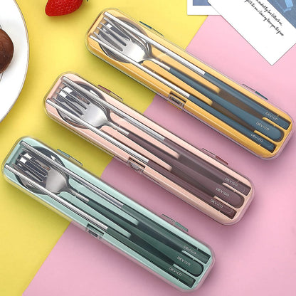 Travel Utensils with Case, 18/8 Stainless Steel Silverware for Lunch