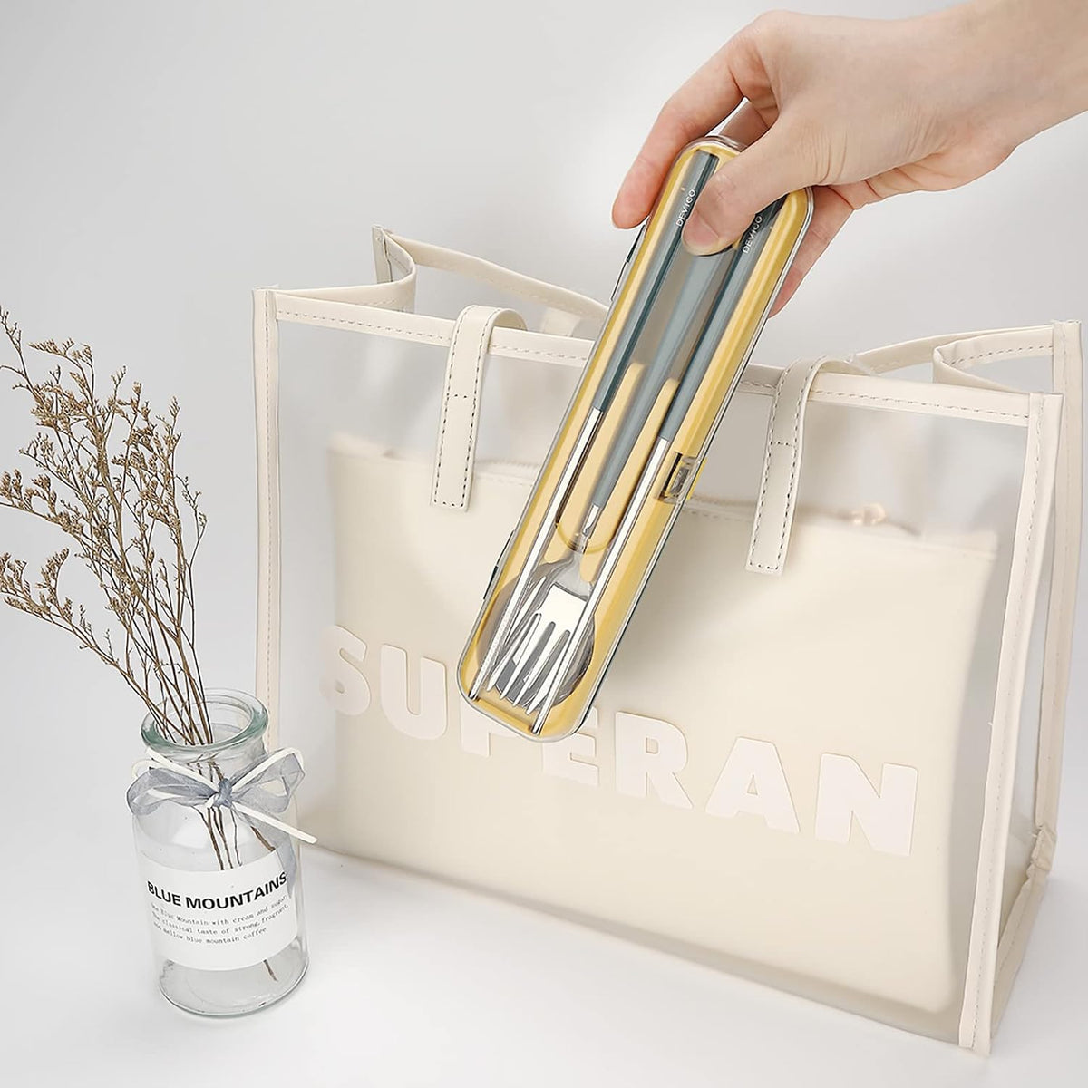 Travel Utensils with Case, 18/8 Stainless Steel Silverware for Lunch