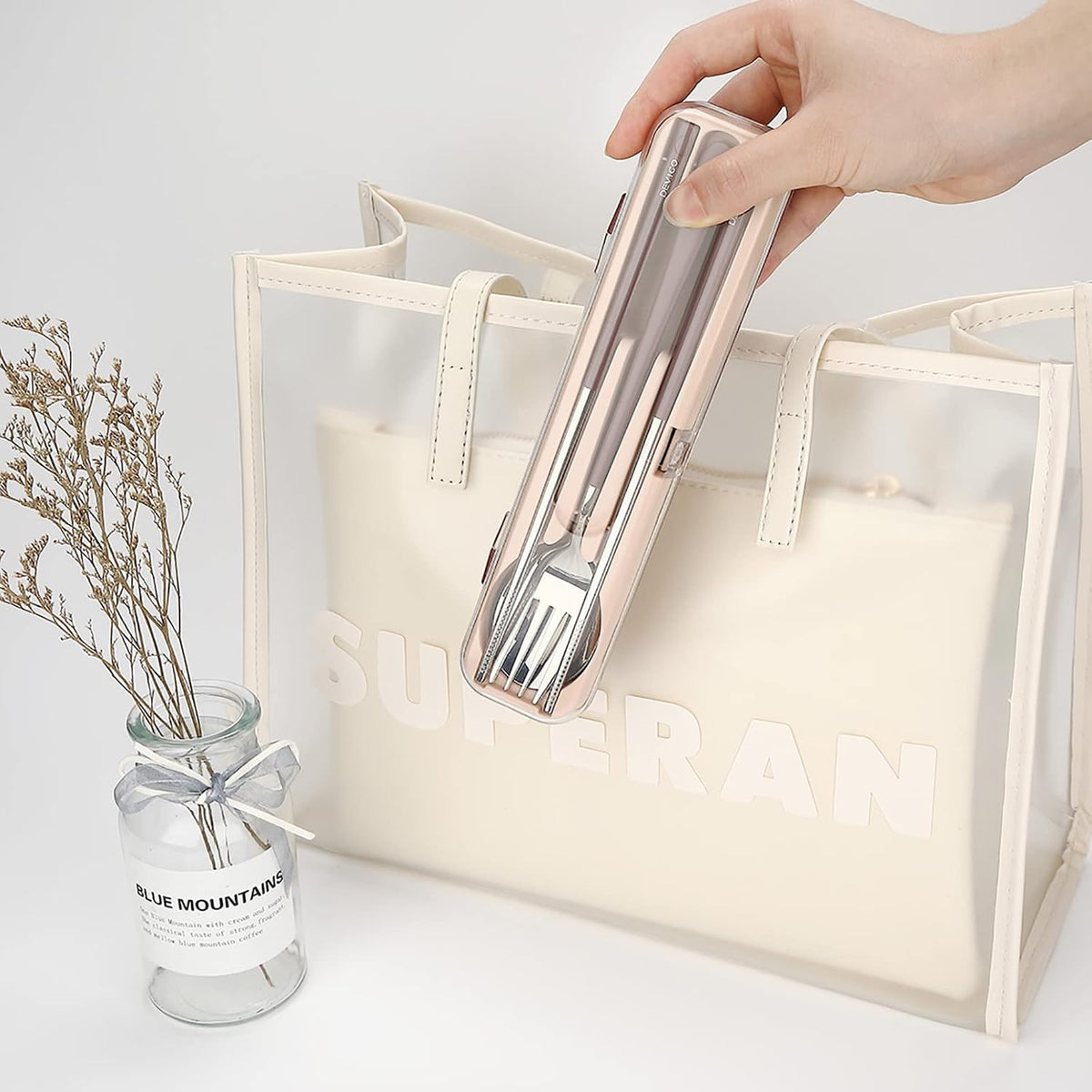 Travel Utensils with Case, 18/8 Stainless Steel Silverware for Lunch