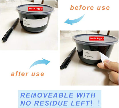 2 x 3'' Self-Adhesive Removable Freezer Food Labels- Easy Clean Leaves No Residue- Cooler Food Storage Freezer Stickers Plastic Paper Perfect for Reusable Containers 2 Roll