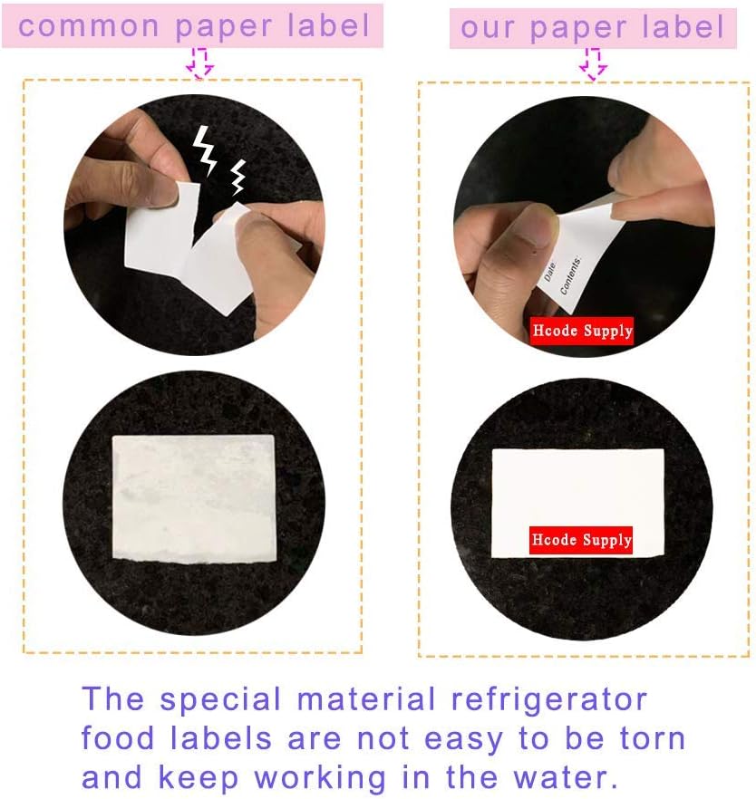 2 x 3'' Self-Adhesive Removable Freezer Food Labels- Easy Clean Leaves No Residue- Cooler Food Storage Freezer Stickers Plastic Paper Perfect for Reusable Containers 2 Roll