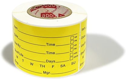 2 x 3'' Self-Adhesive Removable Freezer Food Labels- Easy Clean Leaves No Residue- Cooler Food Storage Freezer Stickers Plastic Paper Perfect for Reusable Containers 2 Roll