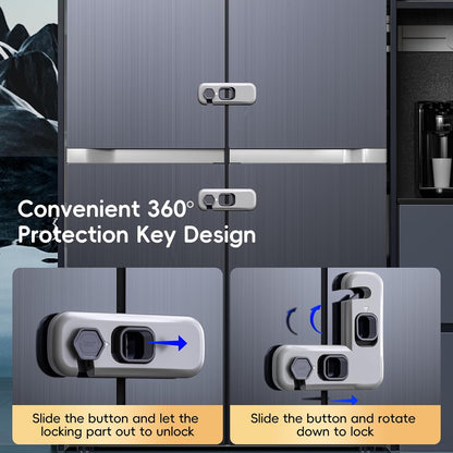 Fridge Locks, Child Proof Refrigerator/Freezer Door Lock, Child Safety Cabinet Lock with Adhesive Pads -Freezer Latch to Keep Door Closed for Latches,Drawer,Closets,Oven (Clear-Blue)