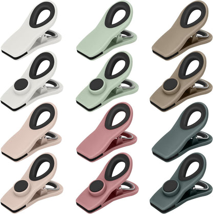 Chip Clips, Magnetic Bag Clips for Food Storage, 12 Pack, Neutral