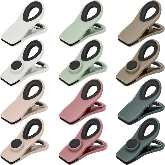 Chip Clips, Magnetic Bag Clips for Food Storage, 12 Pack, Neutral