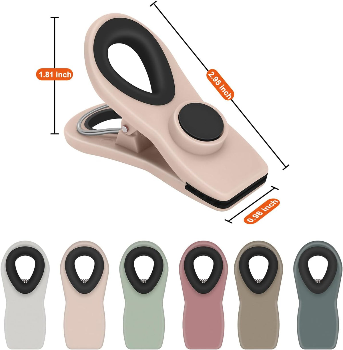 Chip Clips, Magnetic Bag Clips for Food Storage, 12 Pack, Neutral