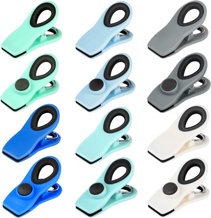 Chip Clips, Magnetic Bag Clips for Food Storage, 12 Pack, Neutral