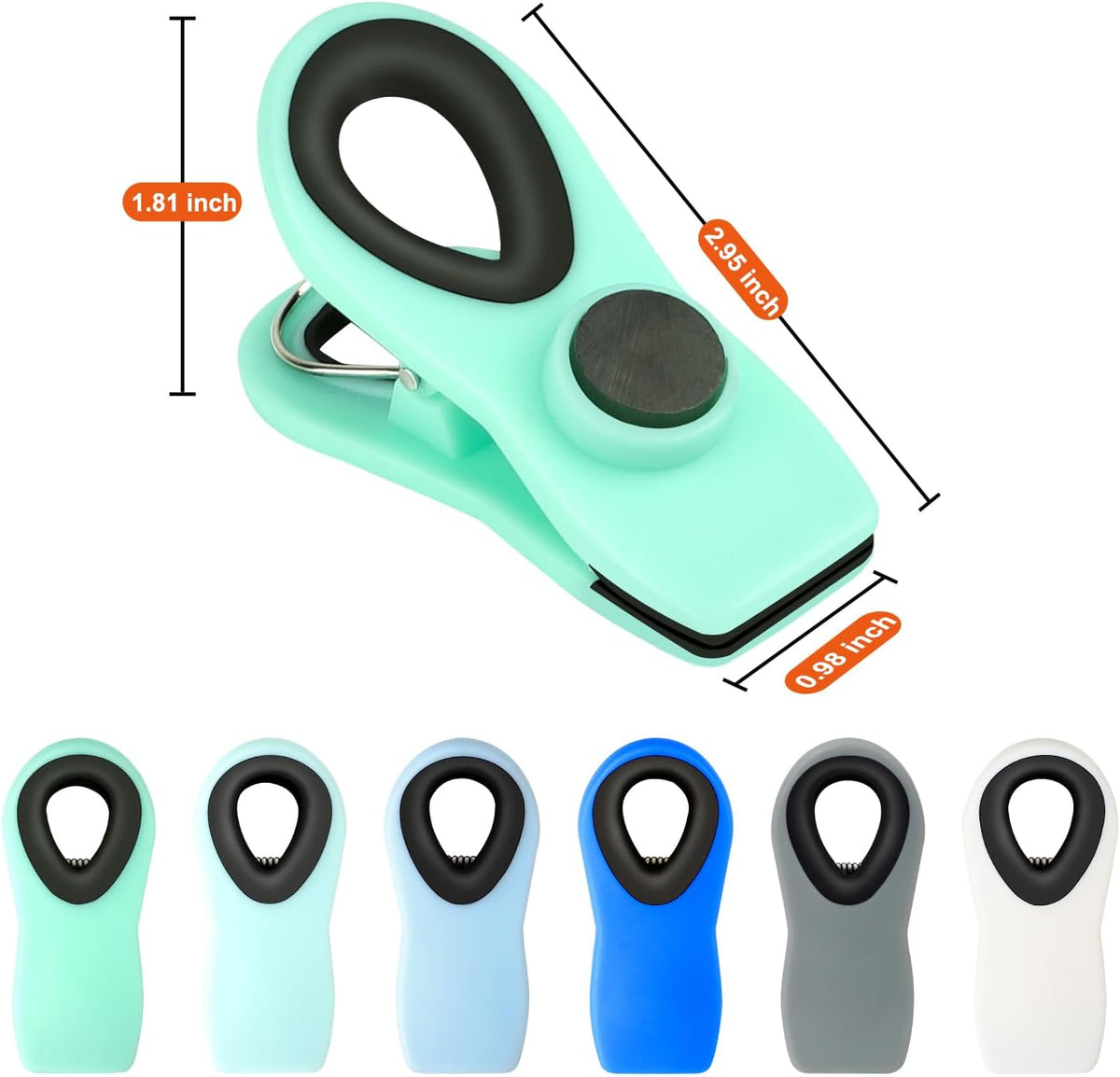 Chip Clips, Magnetic Bag Clips for Food Storage, 12 Pack, Neutral