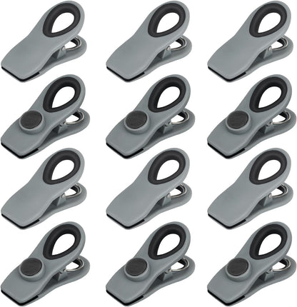 Chip Clips, Magnetic Bag Clips for Food Storage, 12 Pack, Neutral
