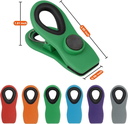 Chip Clips, Magnetic Bag Clips for Food Storage, 12 Pack, Neutral