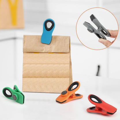 Chip Clips, Magnetic Bag Clips for Food Storage, 12 Pack, Neutral