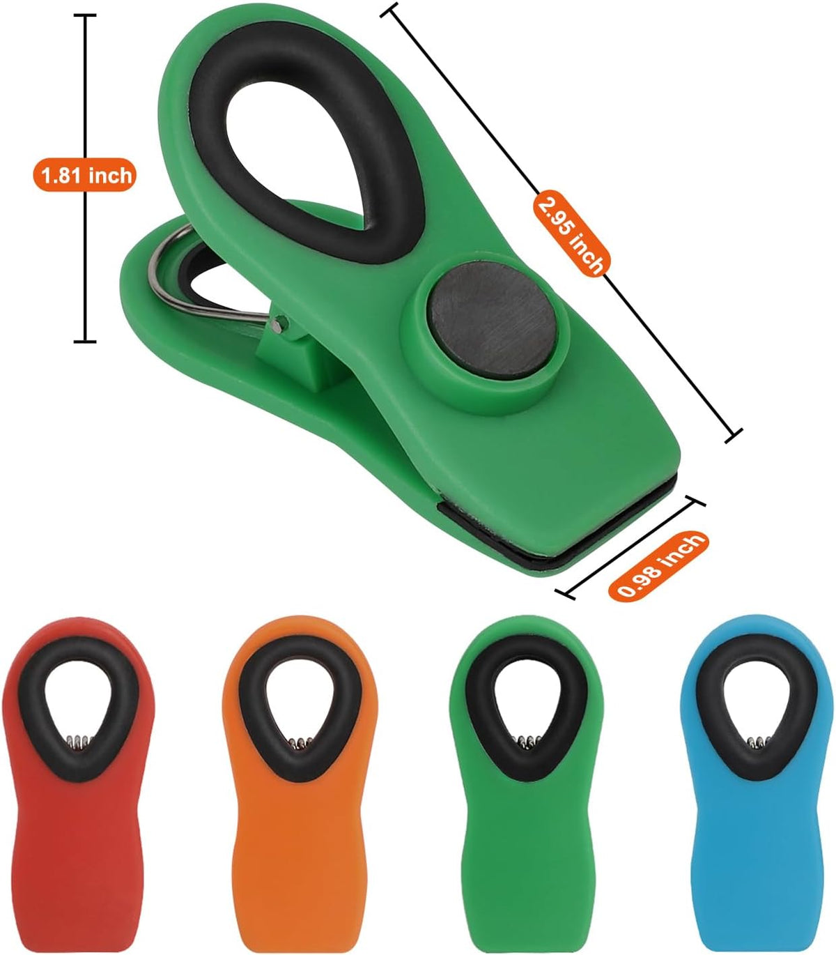 Chip Clips, Magnetic Bag Clips for Food Storage, 12 Pack, Neutral