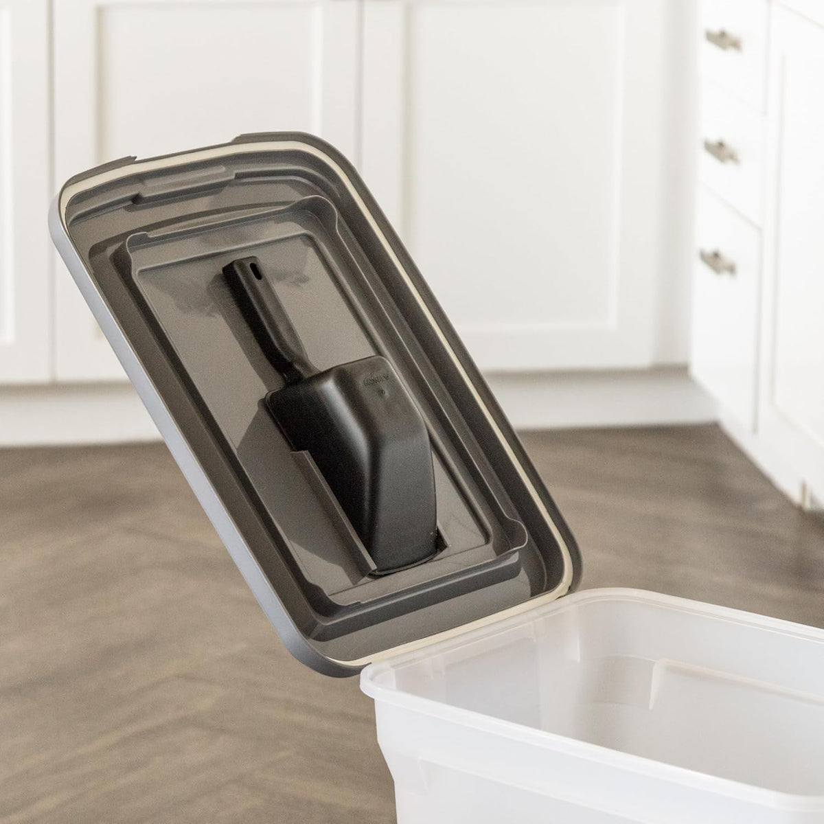 Dog Food Storage Container, Up to 58 lbs, Smoke Black, Made in USA | Wheels for Mobility, Airtight Seal, BPA-Free, Best for Bird Seed, Cat food, Cat Litter, Chicken Feed, Pellets