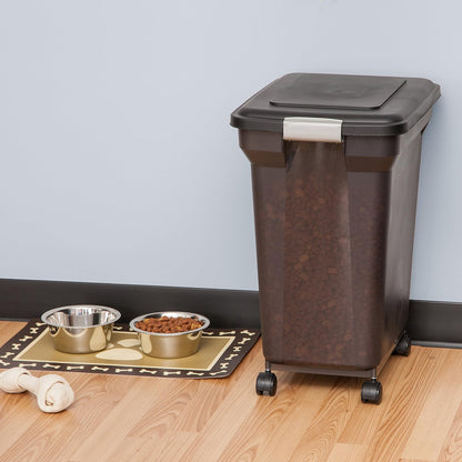 Dog Food Storage Container, Up to 58 lbs, Smoke Black, Made in USA | Wheels for Mobility, Airtight Seal, BPA-Free, Best for Bird Seed, Cat food, Cat Litter, Chicken Feed, Pellets