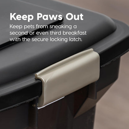Dog Food Storage Container, Up to 58 lbs, Smoke Black, Made in USA | Wheels for Mobility, Airtight Seal, BPA-Free, Best for Bird Seed, Cat food, Cat Litter, Chicken Feed, Pellets