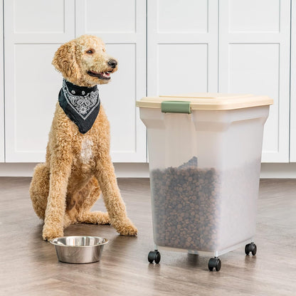 Dog Food Storage Container, Up to 58 lbs, Smoke Black, Made in USA | Wheels for Mobility, Airtight Seal, BPA-Free, Best for Bird Seed, Cat food, Cat Litter, Chicken Feed, Pellets