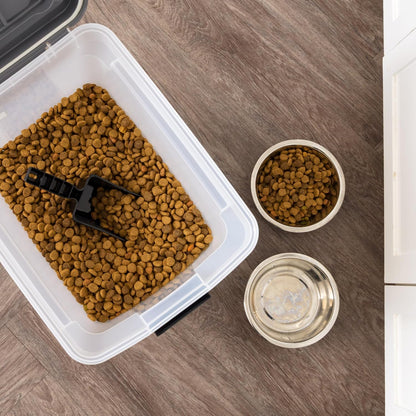 Dog Food Storage Container, Up to 58 lbs, Smoke Black, Made in USA | Wheels for Mobility, Airtight Seal, BPA-Free, Best for Bird Seed, Cat food, Cat Litter, Chicken Feed, Pellets