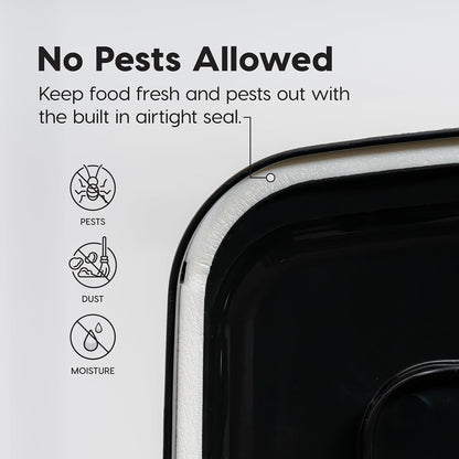Dog Food Storage Container, Up to 58 lbs, Smoke Black, Made in USA | Wheels for Mobility, Airtight Seal, BPA-Free, Best for Bird Seed, Cat food, Cat Litter, Chicken Feed, Pellets