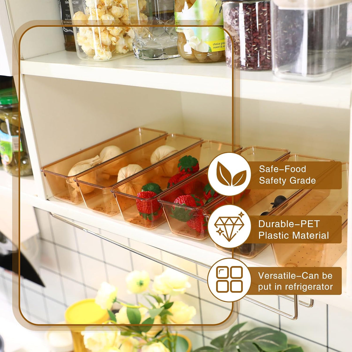 12 Pcs Plastic Drawer Organizers, Silverware Tray, 9 x 3 x 2, Clear