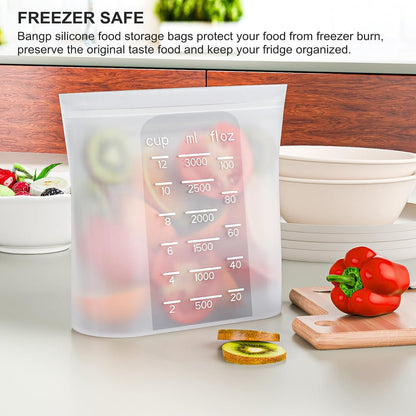 Premium Silicone Reusable Food Storage Bags,4 Pack