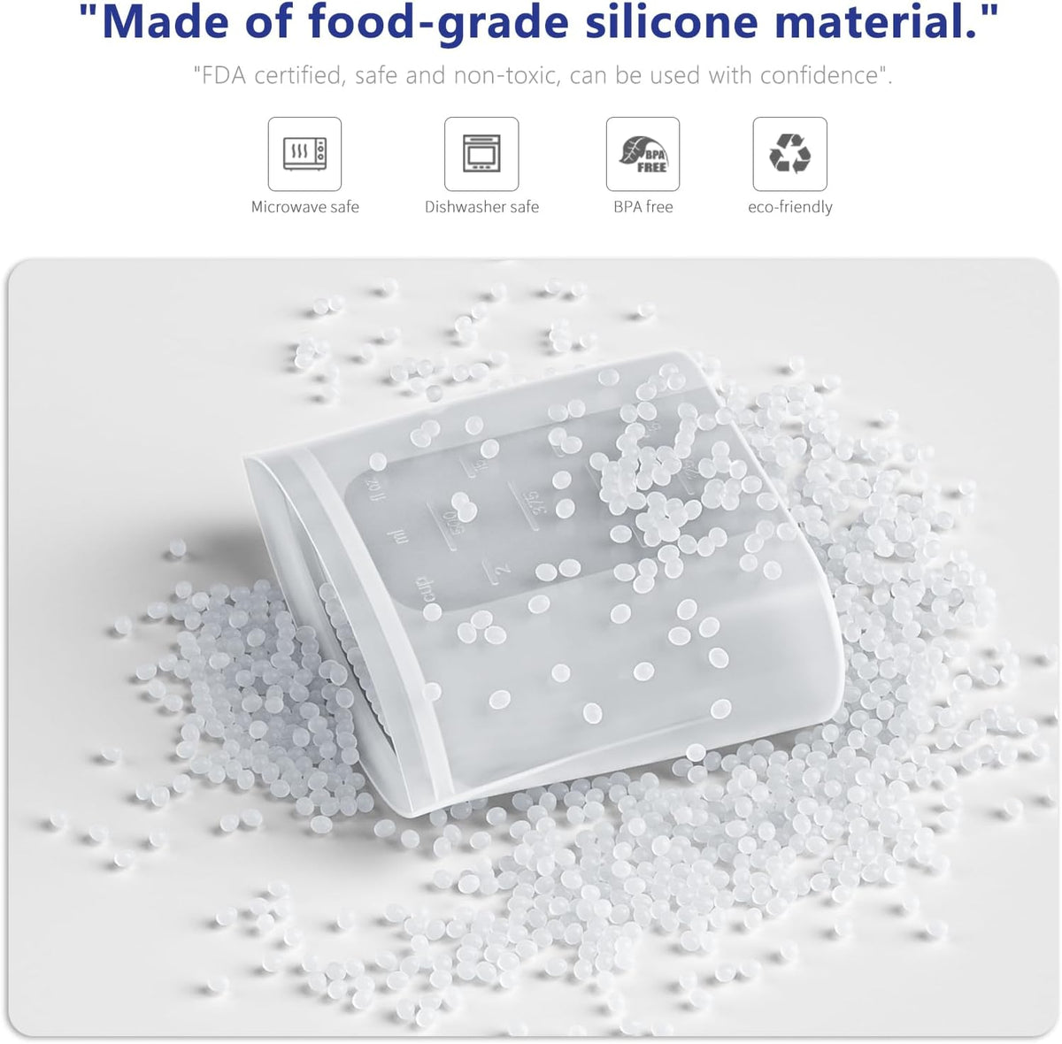 Premium Silicone Reusable Food Storage Bags,4 Pack