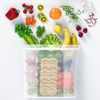 Premium Silicone Reusable Food Storage Bags,4 Pack