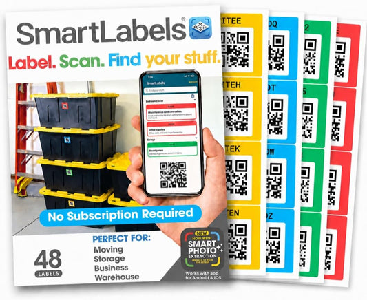 QR Code Labels for Storage, Organization, Moving & Inventory