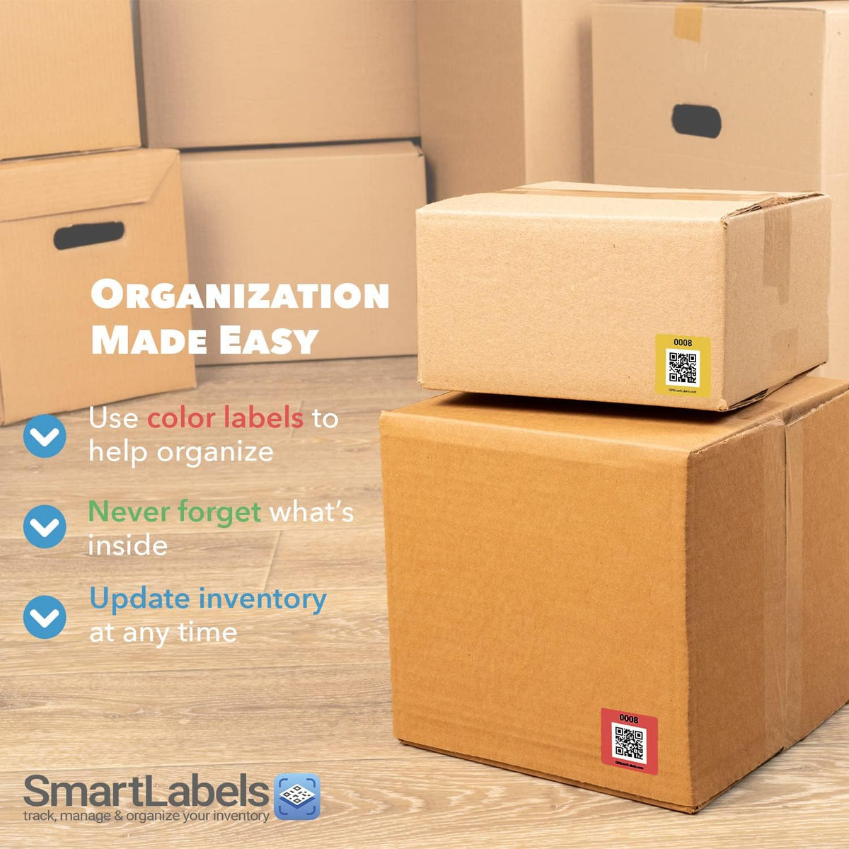 QR Code Labels for Storage, Organization, Moving & Inventory